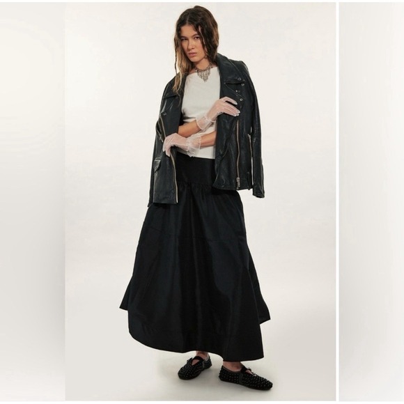 Free People Dresses & Skirts - Free People Emery Drop Waist Midi Skirt Fairy Goth Grunge Festival Black XL